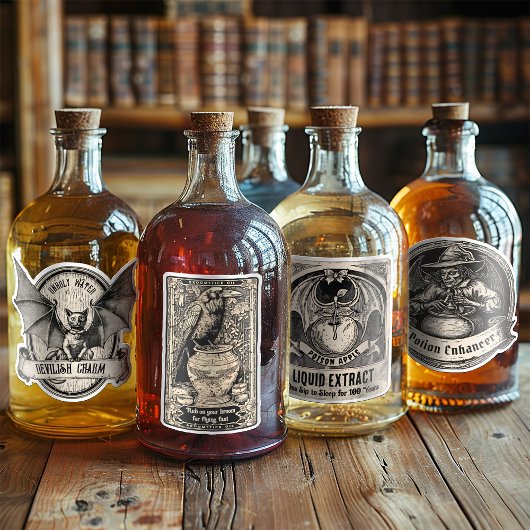 Tovenaar Witch Potion Fles Halloween Spice Labels