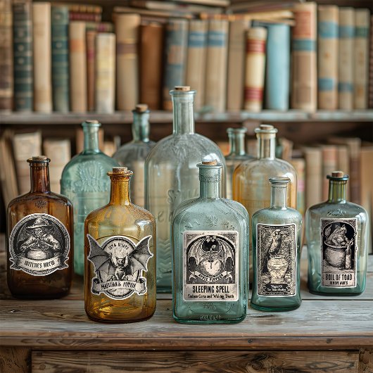 Tovenaar Witch Potion Fles Halloween Spice Labels