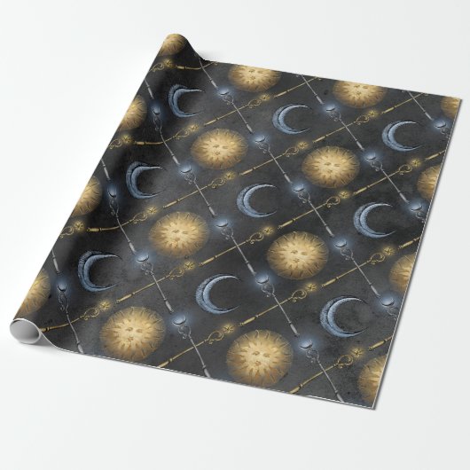 Tovenaar Zon en Maan Cadeaupapier (Uitgerold)