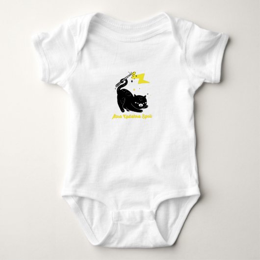 Tovenaar zwarte kat - Abra Kadabra spreuk Romper (Voorkant)