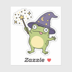 Tovenaars kikker die spreuken uitspreekt sticker