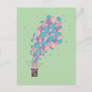 Tovenaars Konijn Bubbel Explosie Whimsische Magi Briefkaart
