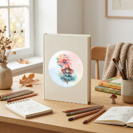 Tovenaars- Watercolor Halloween-kunst met een Sfee Ronde Sticker