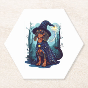 Tovenaars Wiener � Magische Dachshund Kartonnen Onderzetters