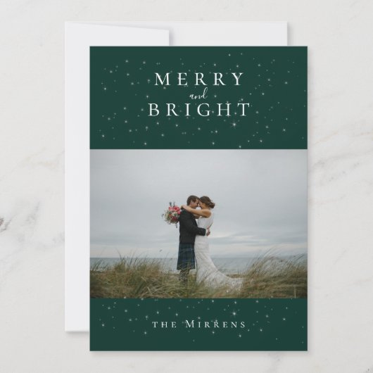 Tovenaars Winter Smaragd Foto Kerstkaart (Voorkant)