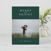 Tovenaars Winter Smaragd Foto Kerstkaart (Staand voorkant)