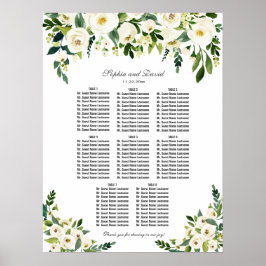 Tovenaars Witte Bloemen Trouw Zitplaats Grafiek Poster