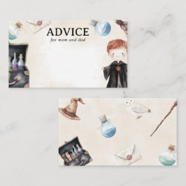 Tovenaarsadvies voor mama en papa Baby shower Informatiekaartje