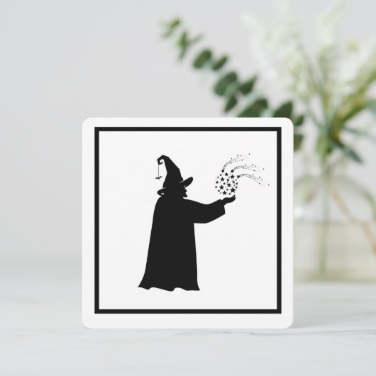 Tovenaarsbal Halloween Party uitnodiging (Staand voorkant)