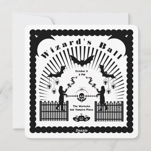 Tovenaarsbal Halloween Party uitnodiging (Achterkant)