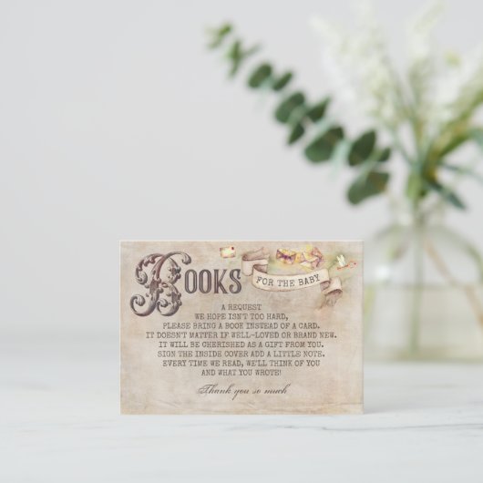 Tovenaarsbrieven Magische Boeken voor Baby Verzoek Visitekaartje (Staand voorkant)