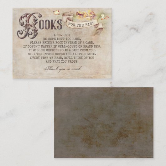 Tovenaarsbrieven Magische Boeken voor Baby Verzoek Visitekaartje (Voorkant / Achterkant)