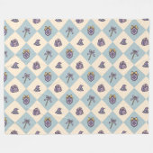 Tovenaarschool Blauw Fleece Deken (Voorkant (Horizontaal))