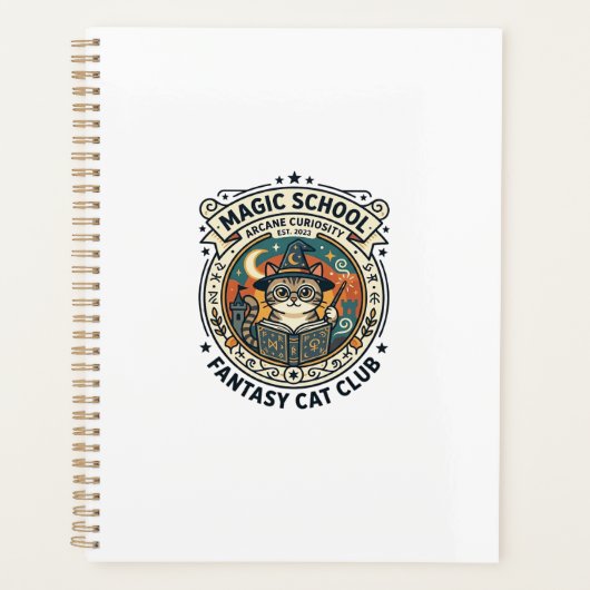 Tovenaarschool Fantasie Kat Cute Kitty Design - Ma Planner (Voorkant)