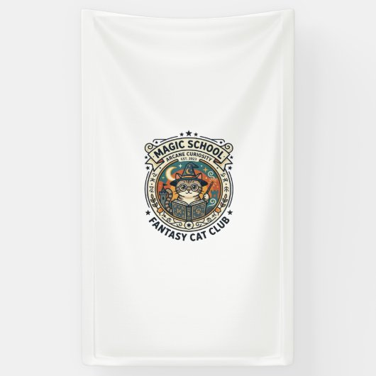 Tovenaarschool Fantasie Kat Cute Kitty Design - Ma Spandoek (Verticaal)