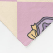 Tovenaarschool Monogram Roze Fleece Deken (Hoek)