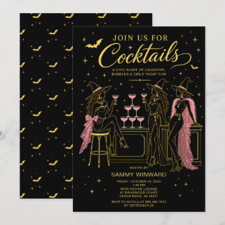 Tovenaarscocktails Halloween Meisjes Nacht Kaart