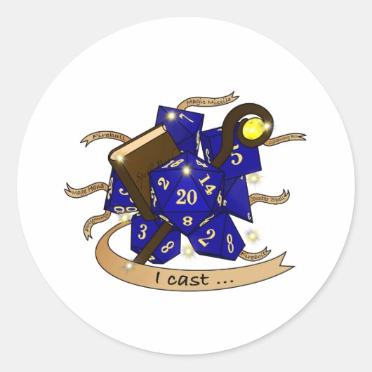 Tovenaarsdobbelsteenontwerp Ronde Sticker (Voorkant)