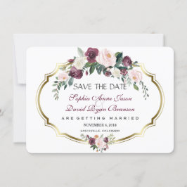 Tovenaarse Goud Bourgondië Blush Bloemachtige Brui Save The Date
