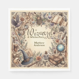 Tovenaarsfeestje Heksenfeestje Magische Toverstokk Servet