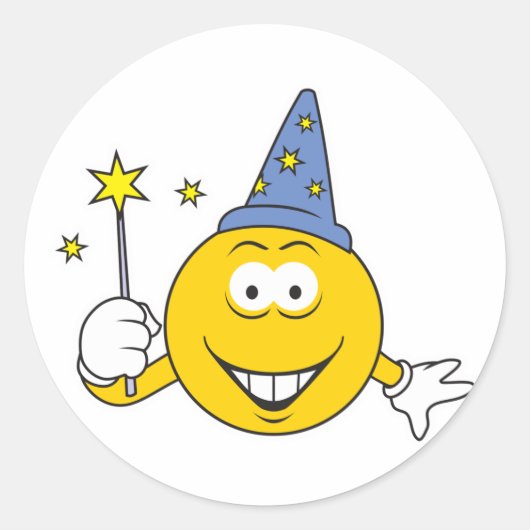 Tovenaarsgezicht Ronde Sticker (Voorkant)