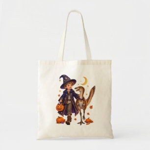 Tovenaarsjongen & Mononykus Halloween Trick-or-Tre Tote Bag