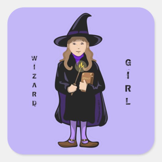 Tovenaarsmeisje Sticker (Voorkant)