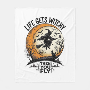 Tovenaarsshirt uit het verleden Retro Halloween Vl Fleece Deken