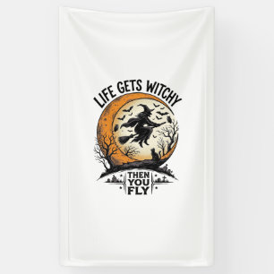 Tovenaarsshirt uit het verleden Retro Halloween Vl Spandoek