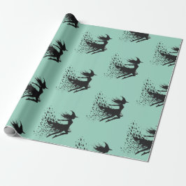 Tovenaarsvliegster Tweekleurige Achtergrond Cadeaupapier