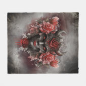 tovenarij | Donker Gehoornde Demon Met Gloeiende R Fleece Deken (Voorkant (Horizontaal))