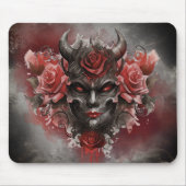 tovenarij | Donker Gehoornde Demon Met Gloeiende R Muismat (Voorkant)