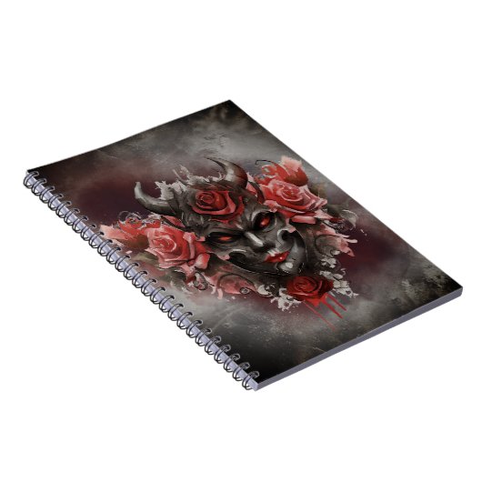 tovenarij | Donker Gehoornde Demon Met Gloeiende R Notitieboek (Rechterzijde)