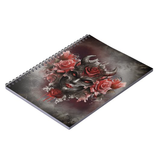 tovenarij | Donker Gehoornde Demon Met Gloeiende R Notitieboek (Linkerzijde)