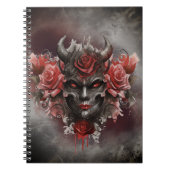tovenarij | Donker Gehoornde Demon Met Gloeiende R Notitieboek (Voorkant)