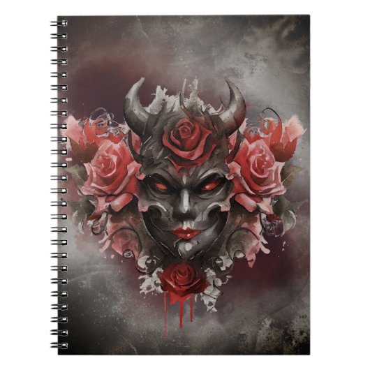 tovenarij | Donker Gehoornde Demon Met Gloeiende R Notitieboek (Voorkant)