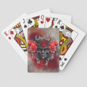 tovenarij | Donker Gehoornde Demon Met Gloeiende R Pokerkaarten (Achterkant)