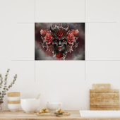 tovenarij | Donker Gehoornde Demon Met Gloeiende R Poster (Keuken)