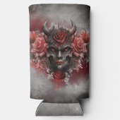 tovenarij | Donker Gehoornde Demon Met Gloeiende R Seltzer Blikjeskoeler (Achterkant)