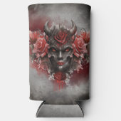 tovenarij | Donker Gehoornde Demon Met Gloeiende R Seltzer Blikjeskoeler (Voorkant)