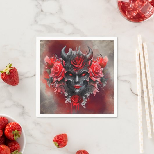 tovenarij | Donker Gehoornde Demon Met Gloeiende R Servet (Insitu)