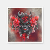 tovenarij | Donker Gehoornde Demon Met Gloeiende R Servet (Voorkant)