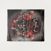 tovenarij | Donker Gehoornde Demon Met Gloeiende R Wandkleed (Voorkant (horizontaal))