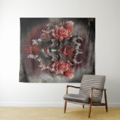 tovenarij | Donker Gehoornde Demon Met Gloeiende R Wandkleed (In Situ (horizontaal))