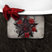 tovenarij | Gotisch pentagram met doornige rode ro