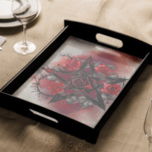 tovenarij | Gotisch pentagram met doornige rode ro