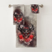 tovenarij | Red Eyed Smoky Demon Beast met Rozen Bad Handdoek (Insitu)