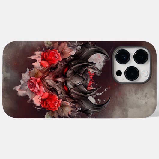 tovenarij | Red Eyed Smoky Demon Beast met Rozen Case-Mate iPhone Case (Achterkant (horizontaal))