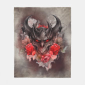 tovenarij | Red Eyed Smoky Demon Beast met Rozen Fleece Deken (Voorkant)