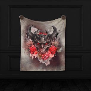 tovenarij   Red Eyed Smoky Demon Beast met Rozen Fleece Deken